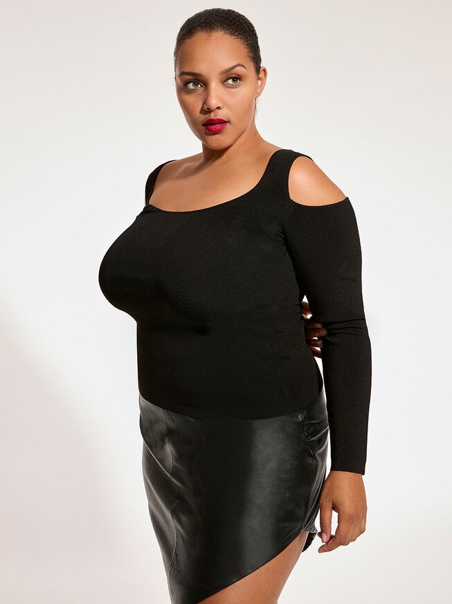 Decollage Top, Black / Black, alternate image number null