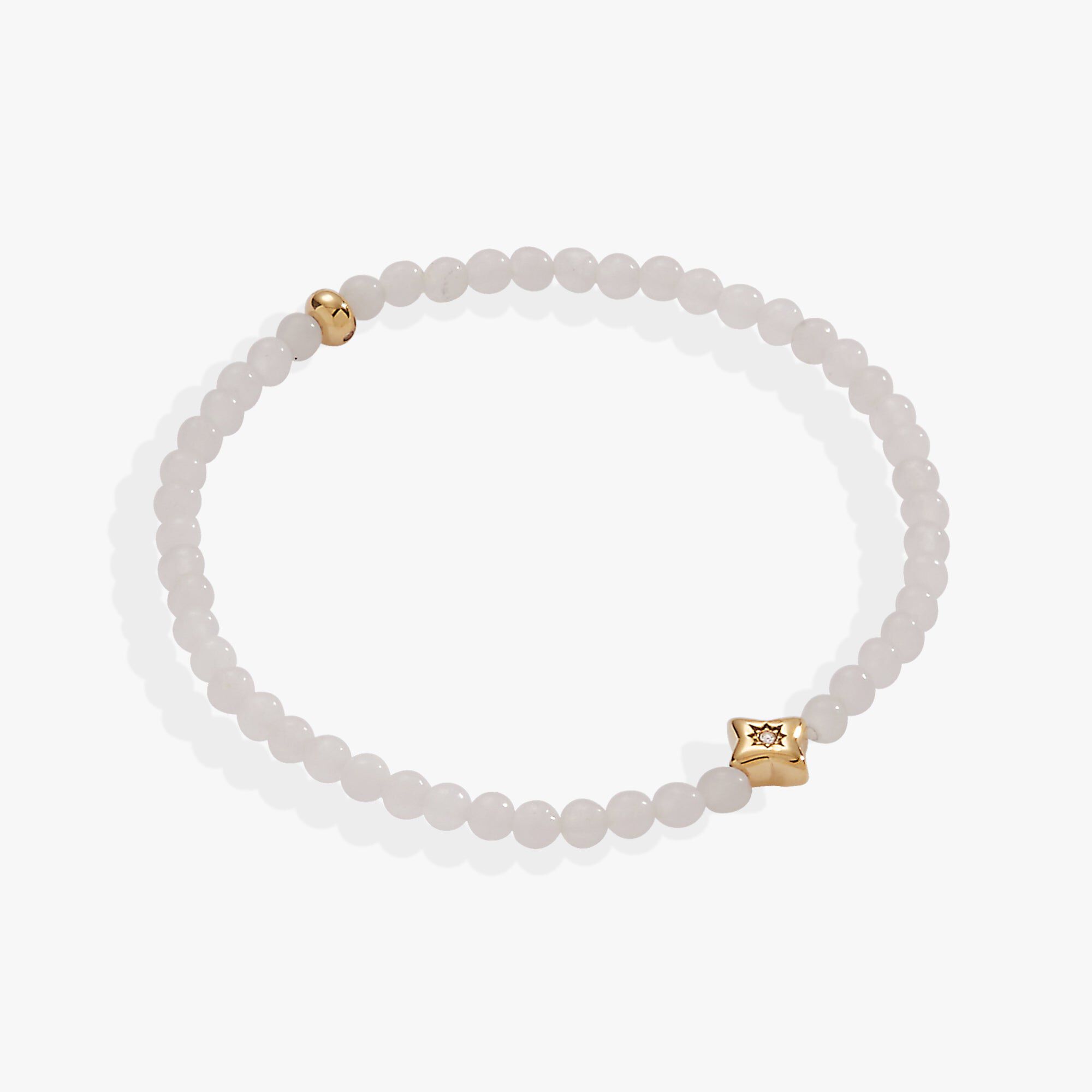 Star Moonstone Mini Stretch Bracelet, Moonstone / White, hi-res image number 0