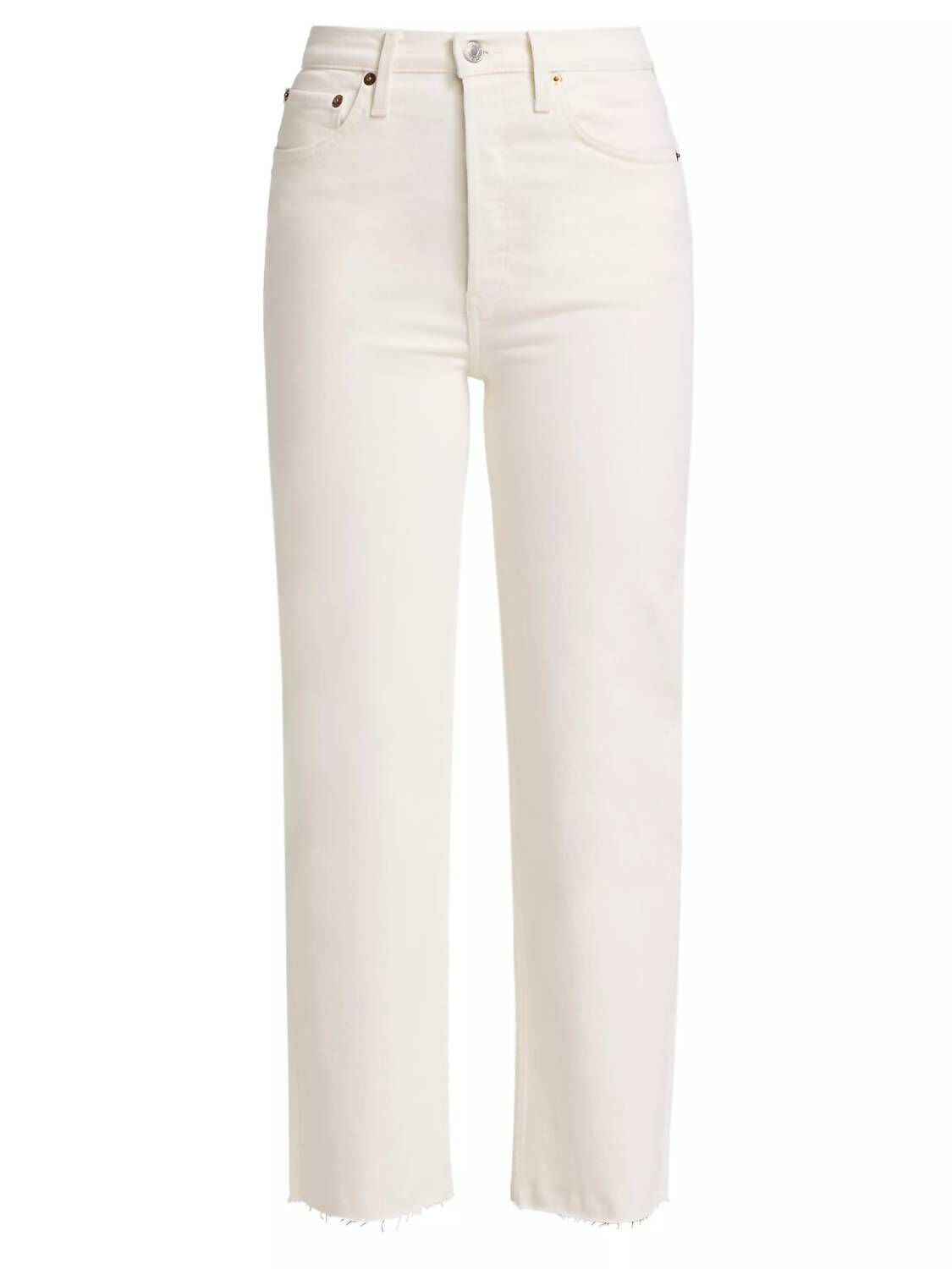 70S HIGH RISE STOVE PIPE JEANS, Vintage White / White, alternate image number 1