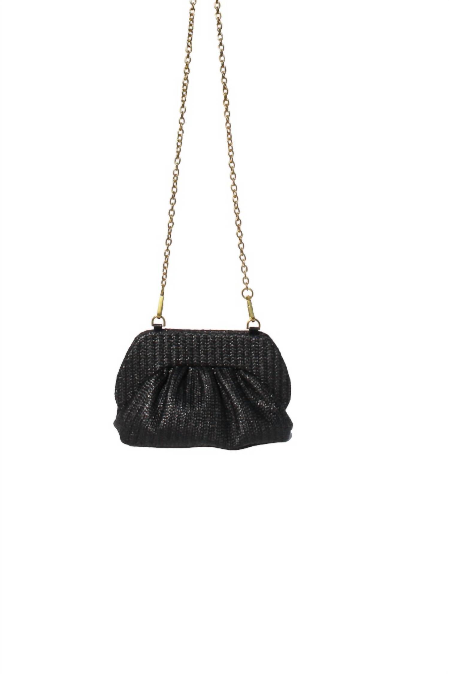 Women's Noelle Straw Frame Clutch Bag, Black / Black, alternate image number 1