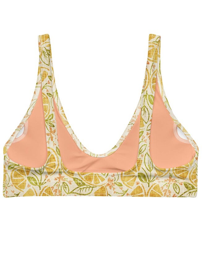 Vintage Citrus Recycled Bikini Top, YellowOrange Multi / Yellow, alternate image number null
