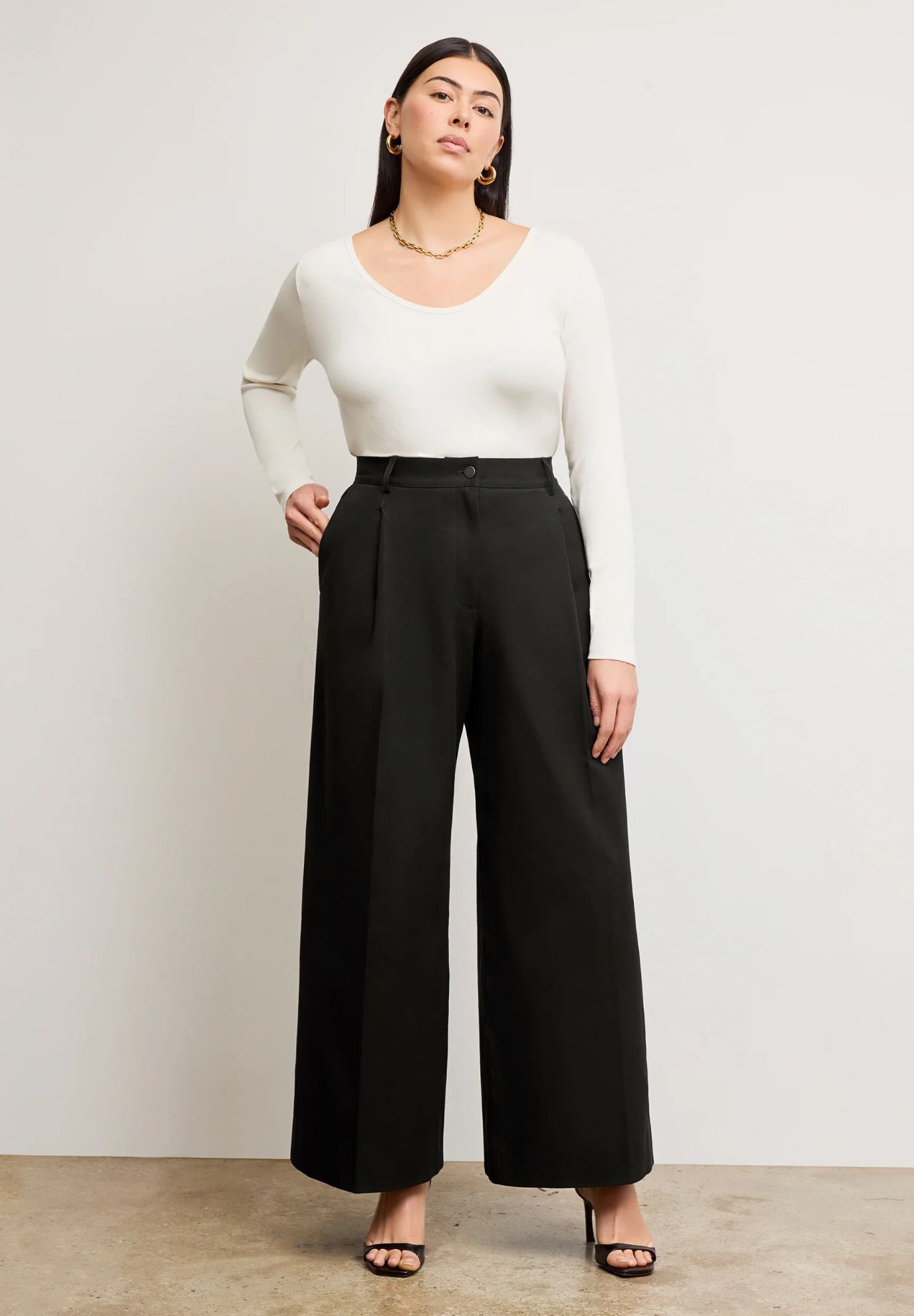 Marcia Layering T-Shirt - Ribbed Pima Cotton, Ivory / Ivory, alternate image number 1