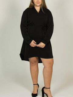 Anastasia Shirt Dress Curved Hemline