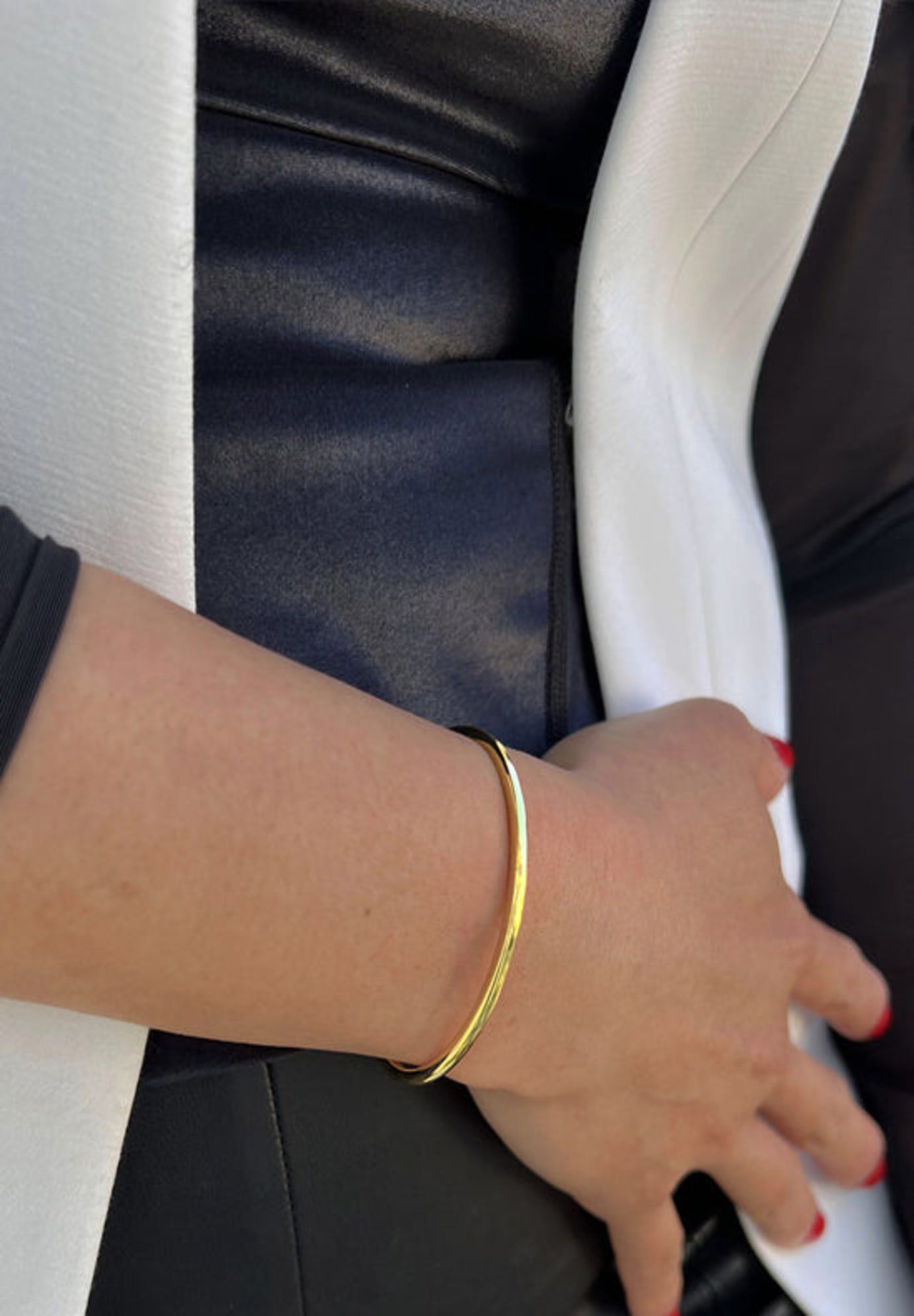SUCCESS 2-Way Convertible Stacking Cuff Bracelet, Gold / Gold, alternate image number 6