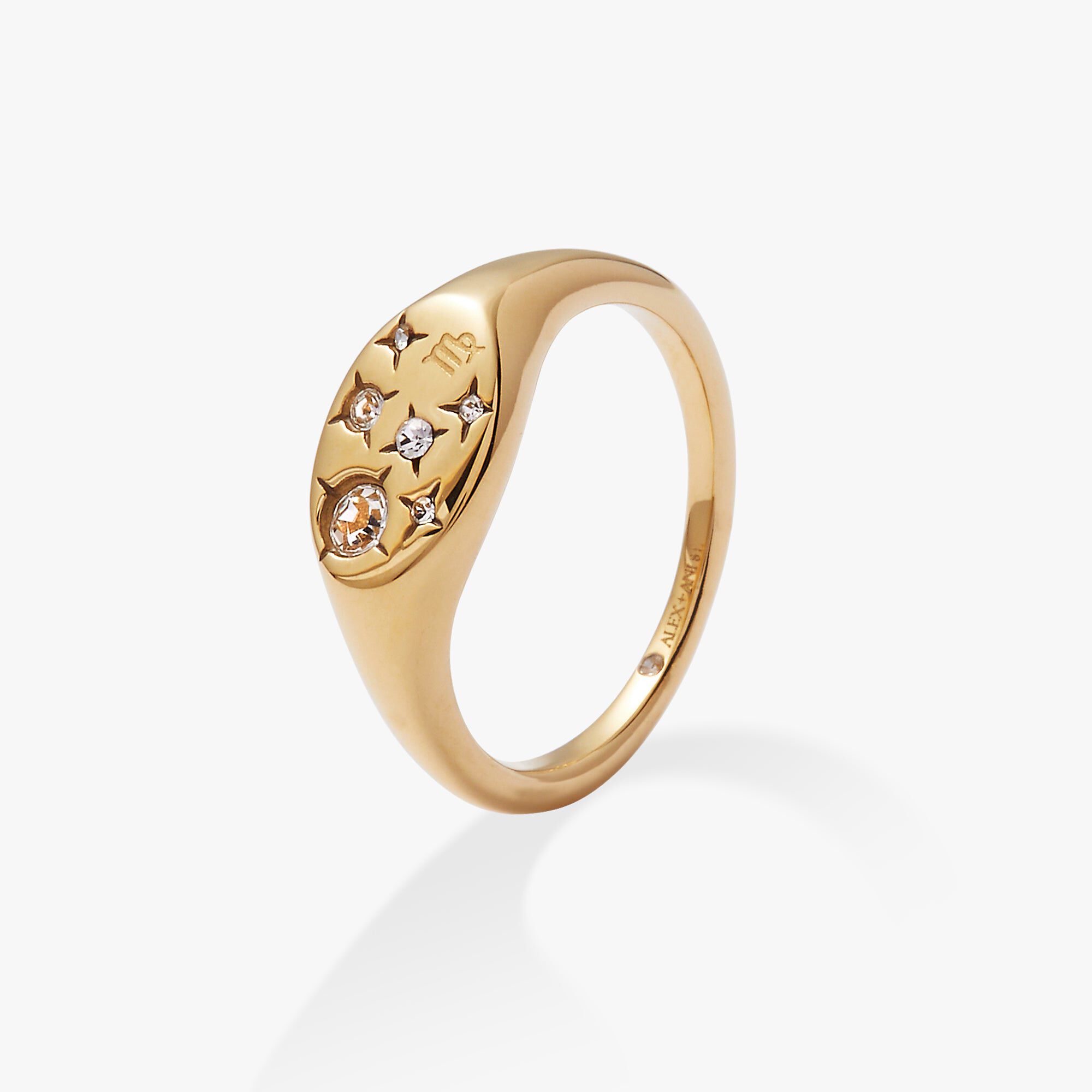 Capricorn Zodiac Ring, Gold  Virgo / Gold, alternate image number 1