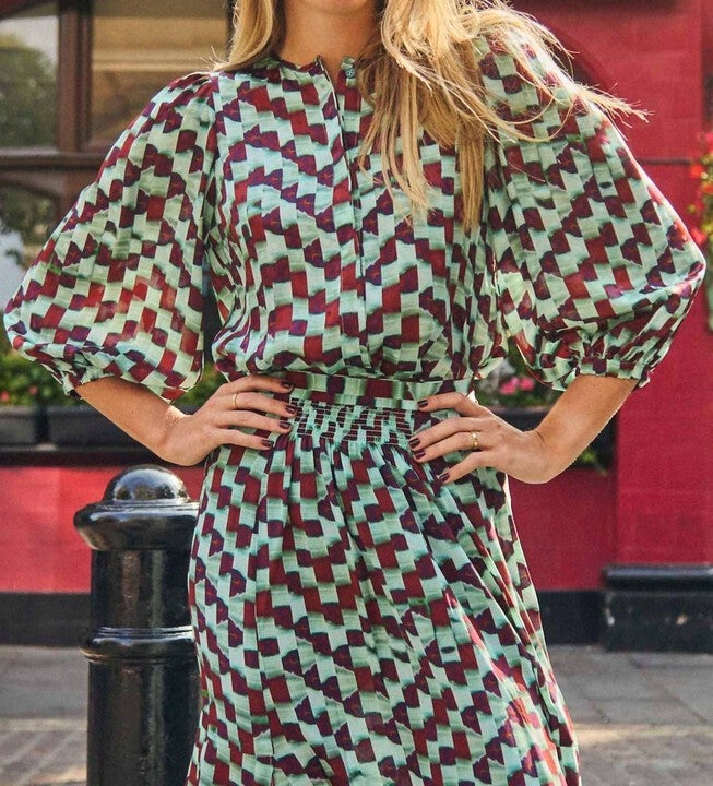 FINLEY BLOUSE IN SUBWAY TILE, , alternate image number 6