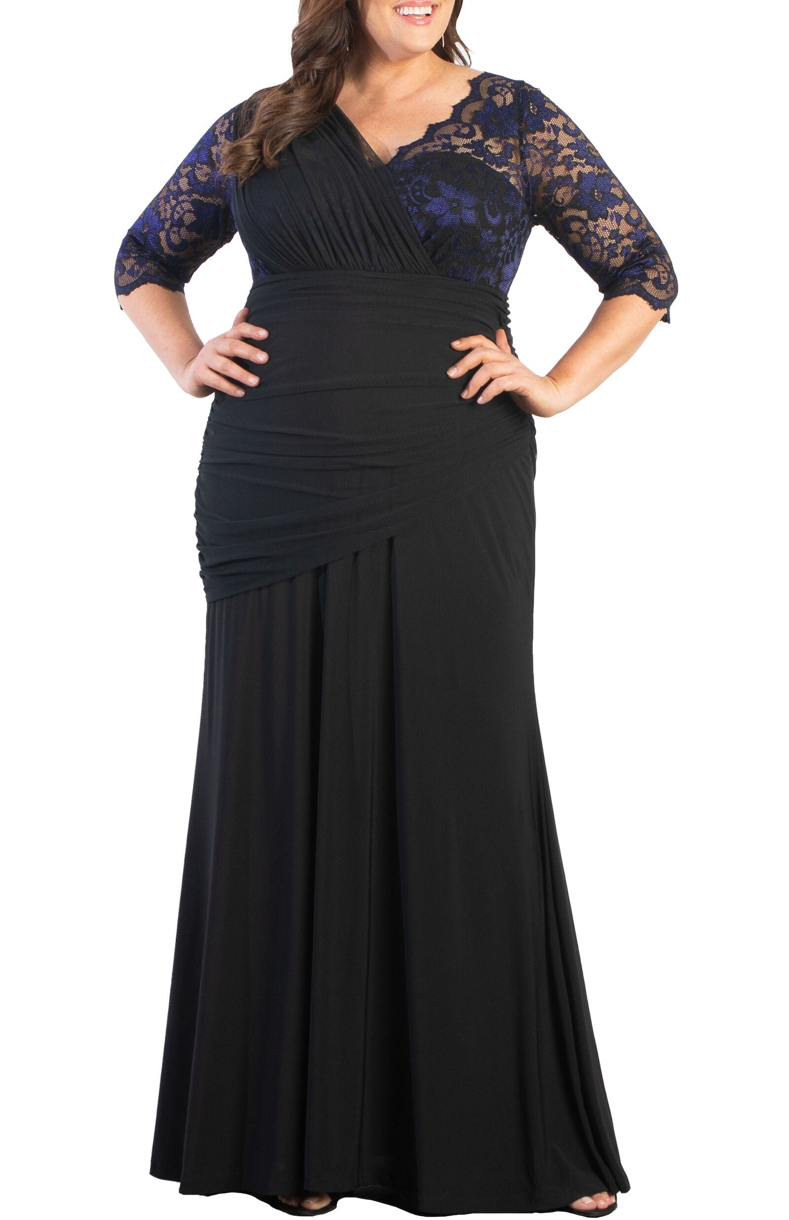 Soiree Evening Gown, VIOLET NOIR / Black, alternate image number 2