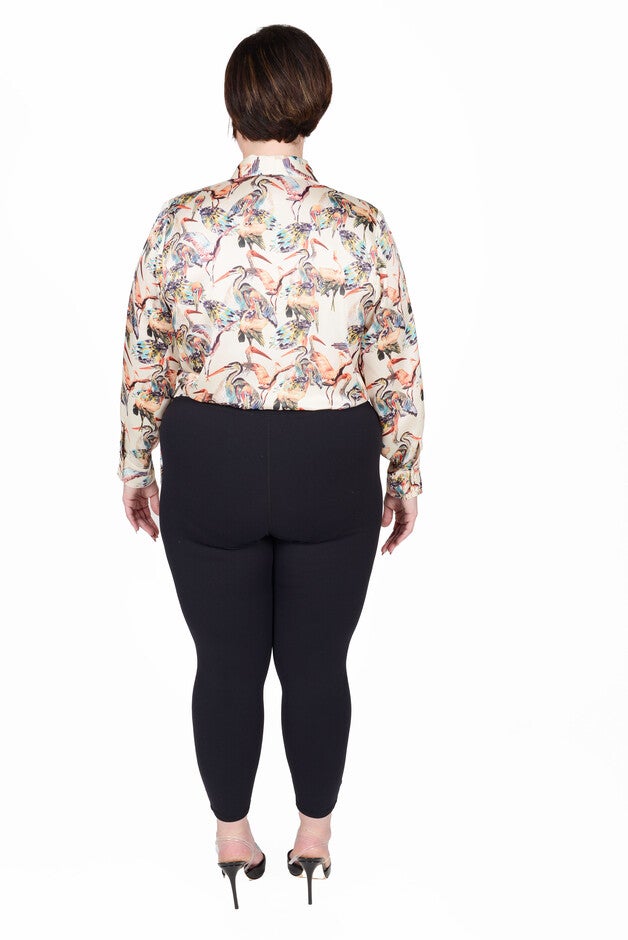 Donna Shawl Collar Faux Wrap Blouse, , alternate image number null