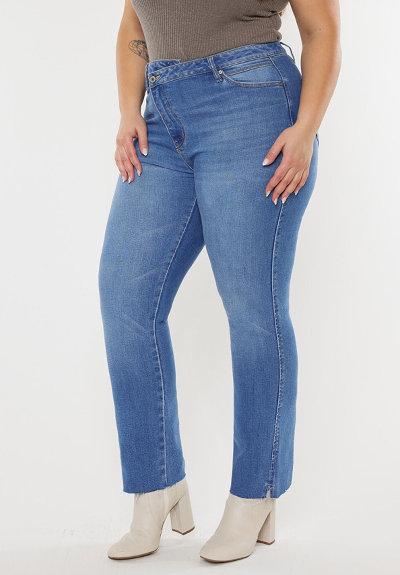 Lory High Rise Slim Straight (Plus Size), Medium Wash / Medium Wash, alternate image number 3