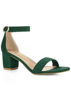 Mid Block Heel Ankle Strap Sandals