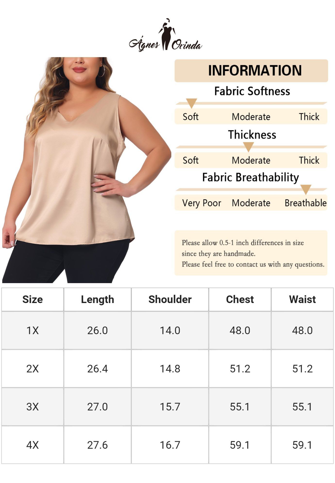 Satin Tank Top V Neck Casual Sleeveless Cami, Champagne / Gold, alternate image number 1