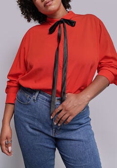 The Empower Long Sleeve Bow Button Up