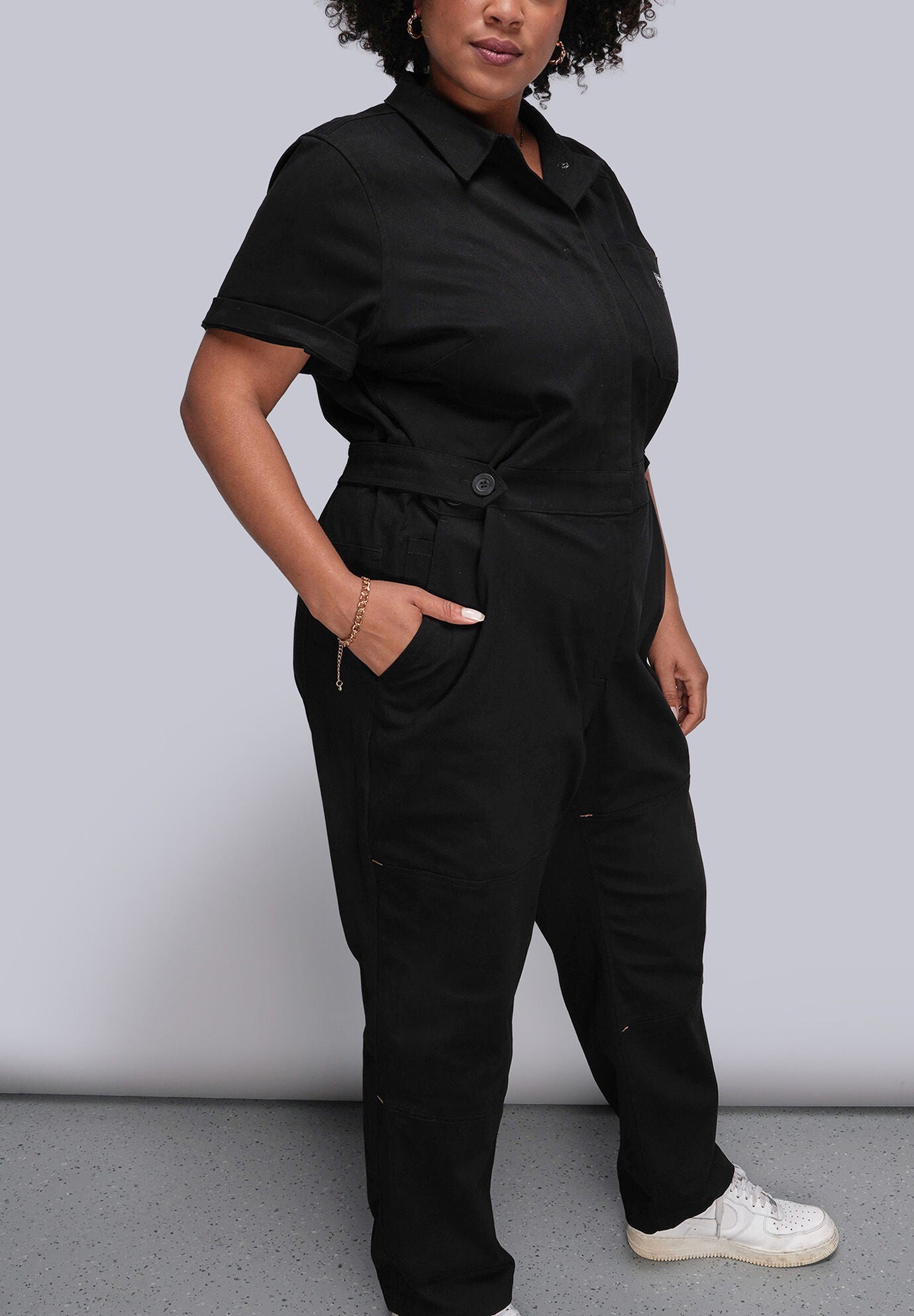 The Essential High Waisted Coverall, BLACK / Black, alternate image number 1