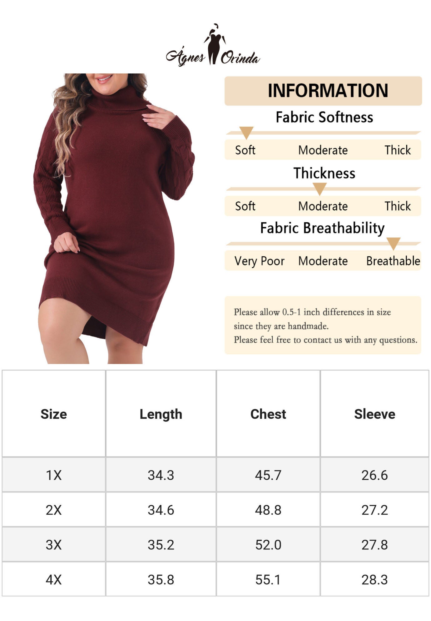 Turtleneck Pullover Long Sweater Dress, Burgundy / Burgundy, alternate image number 4