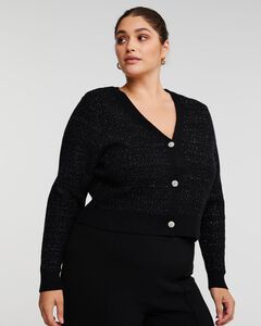 Abbey Black Metallic Knit Cardigan