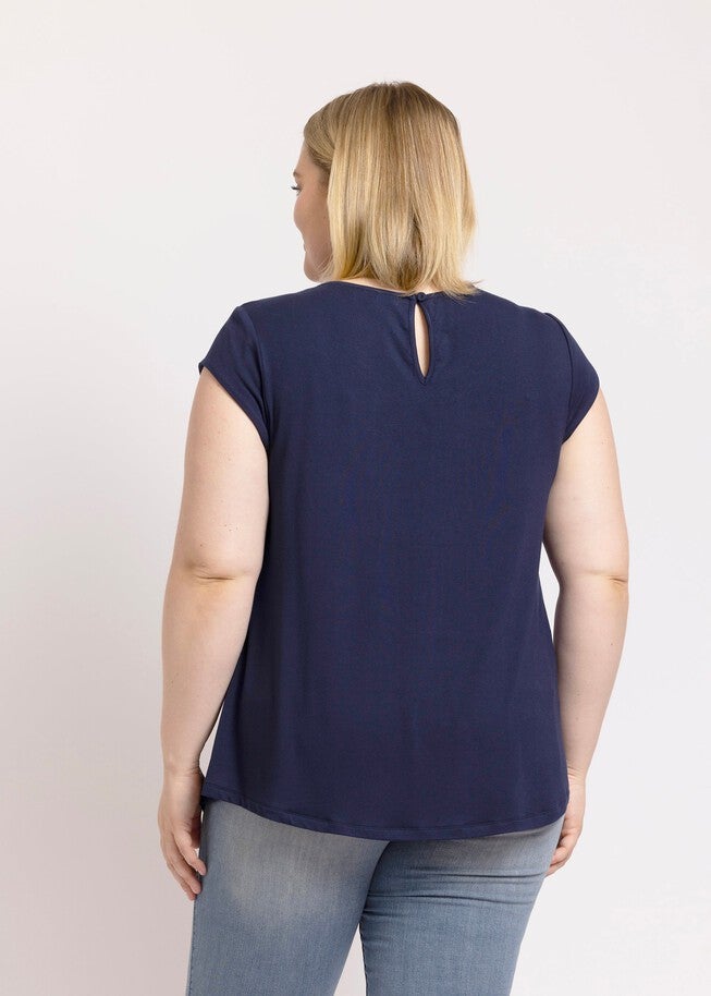 Robin Cap Sleeve Top, INDIGO / Navy, alternate image number null