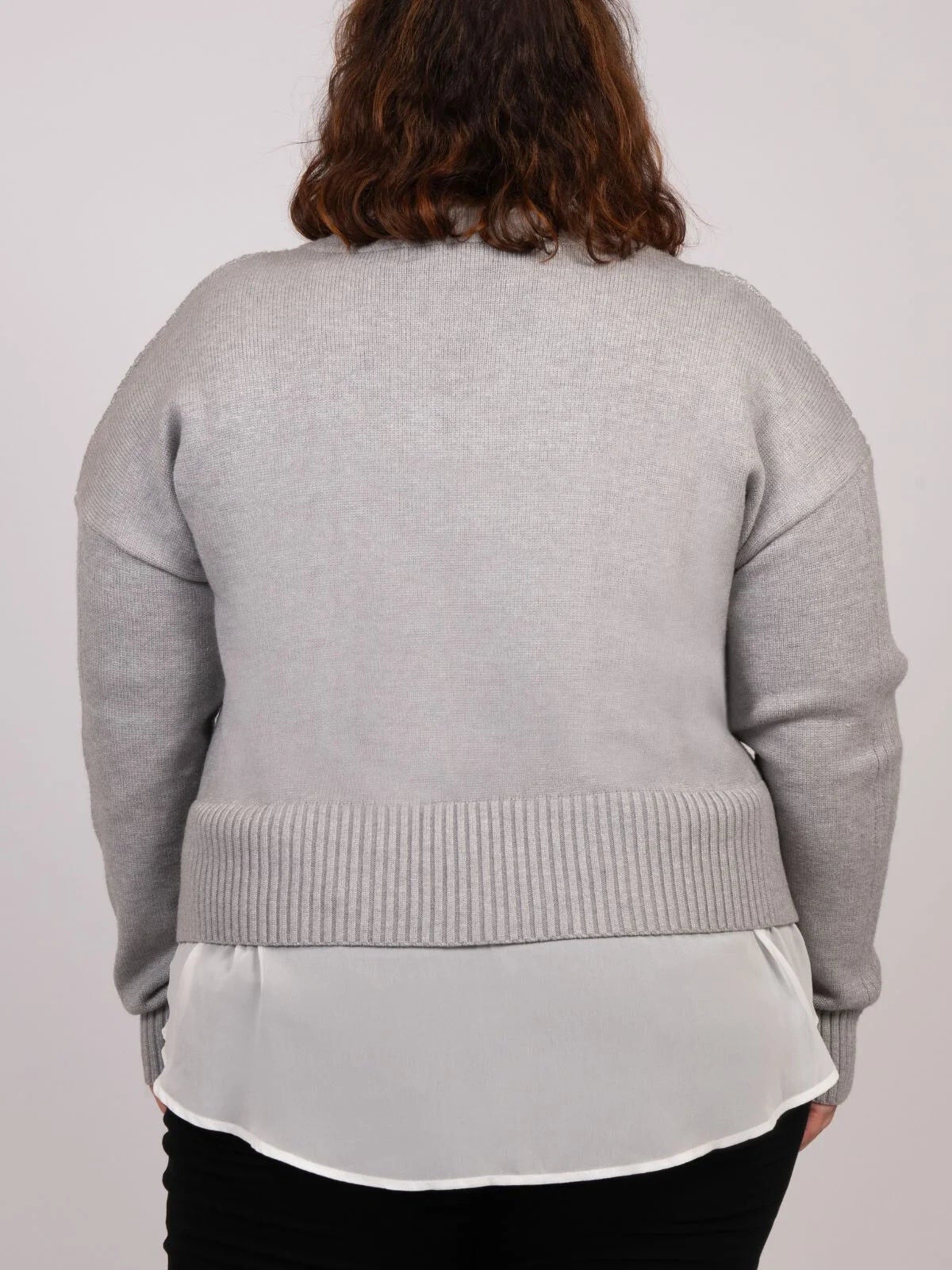 Ophelia Faux Layered Knit Sweater Shirt Effect, , alternate image number 8