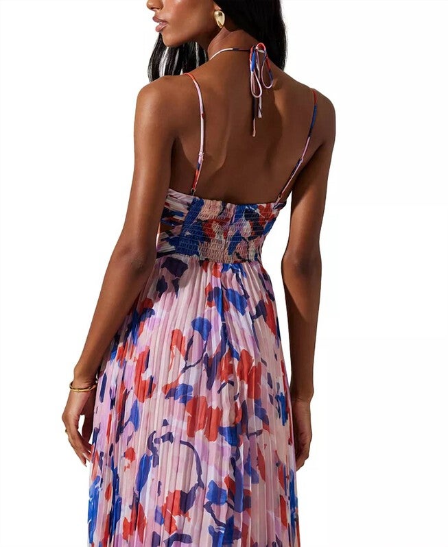 AQUATA FLORAL DRESS, Blue Multi / Pink, alternate image number null