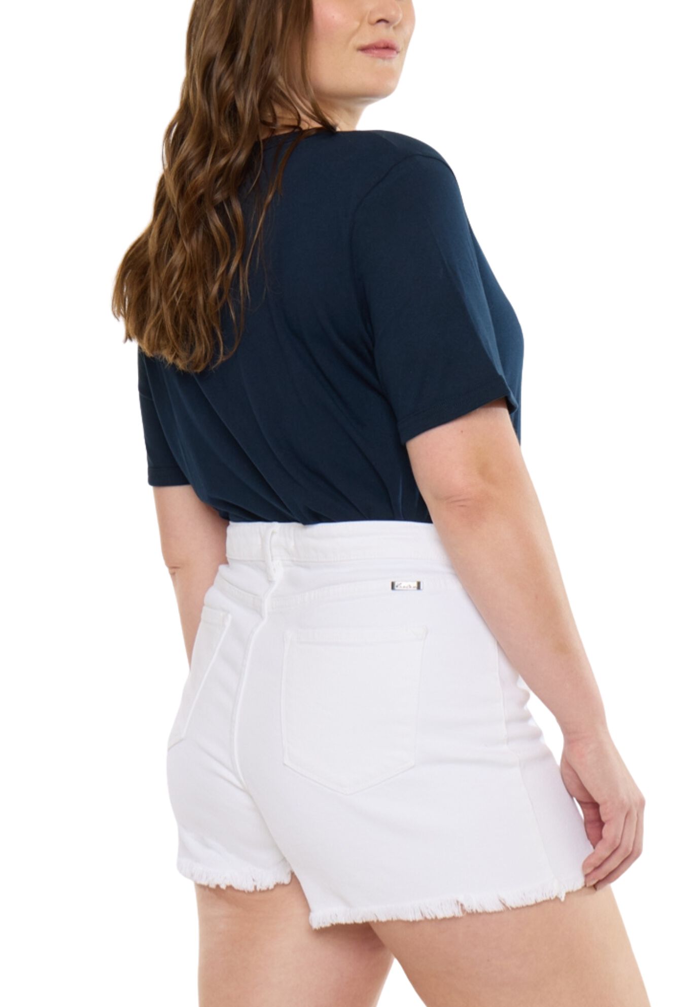 Cleo High Rise Shorts (Plus Size), White / White, alternate image number 4