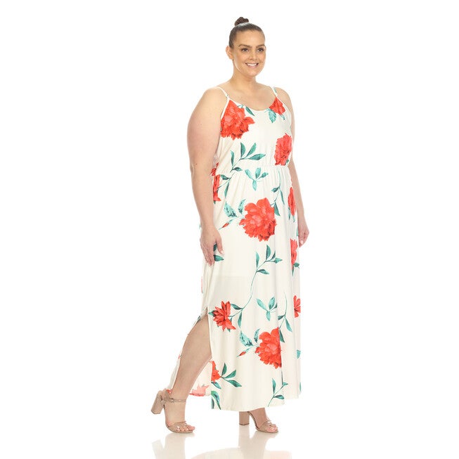 White Mark Floral Strap Maxi Dress, , alternate image number 5