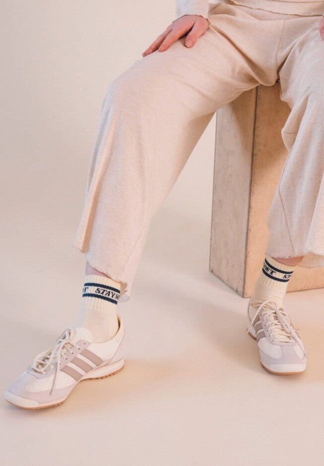 Stay Soft Stripe Socks Navy + Cream, Navy Cream / Navy, alternate image number null