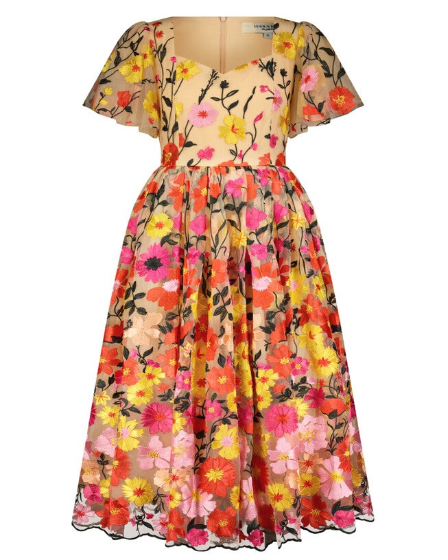 English Garden Dress, Pink Multi / Tan, hi-res image number null