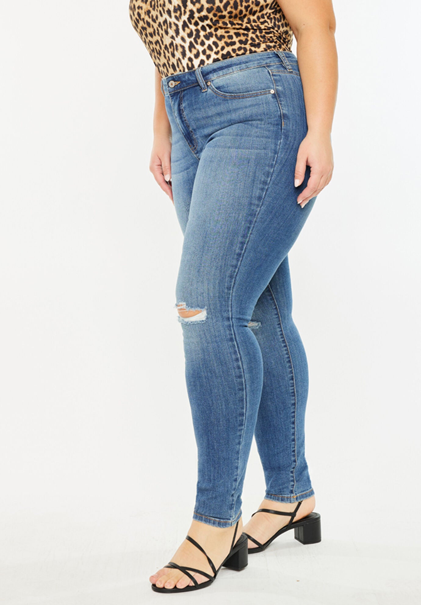 Sharon Mid Rise Super Skinny (Plus Size), Medium Wash / Medium Wash, alternate image number 6