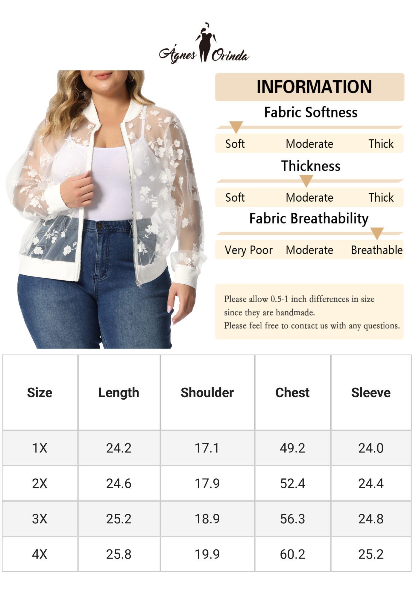 Sheer Floral Lace Bomber Jacket, White / White, alternate image number 3