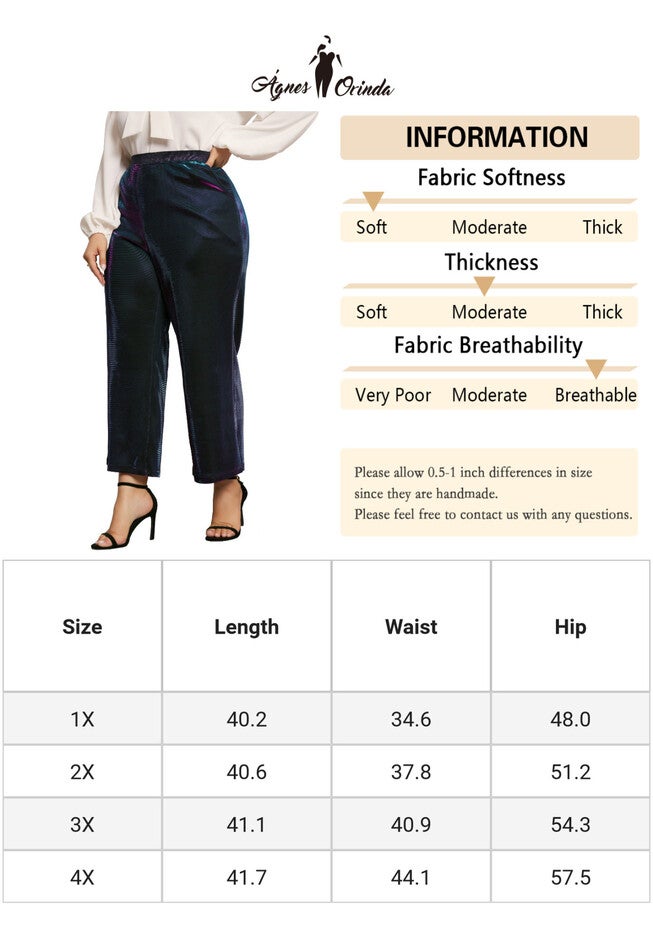 METALLIC SPARKLY ELASTIC WAIST WIDE LEG PALAZZO PANTS, Purple Blue / Purple, alternate image number null
