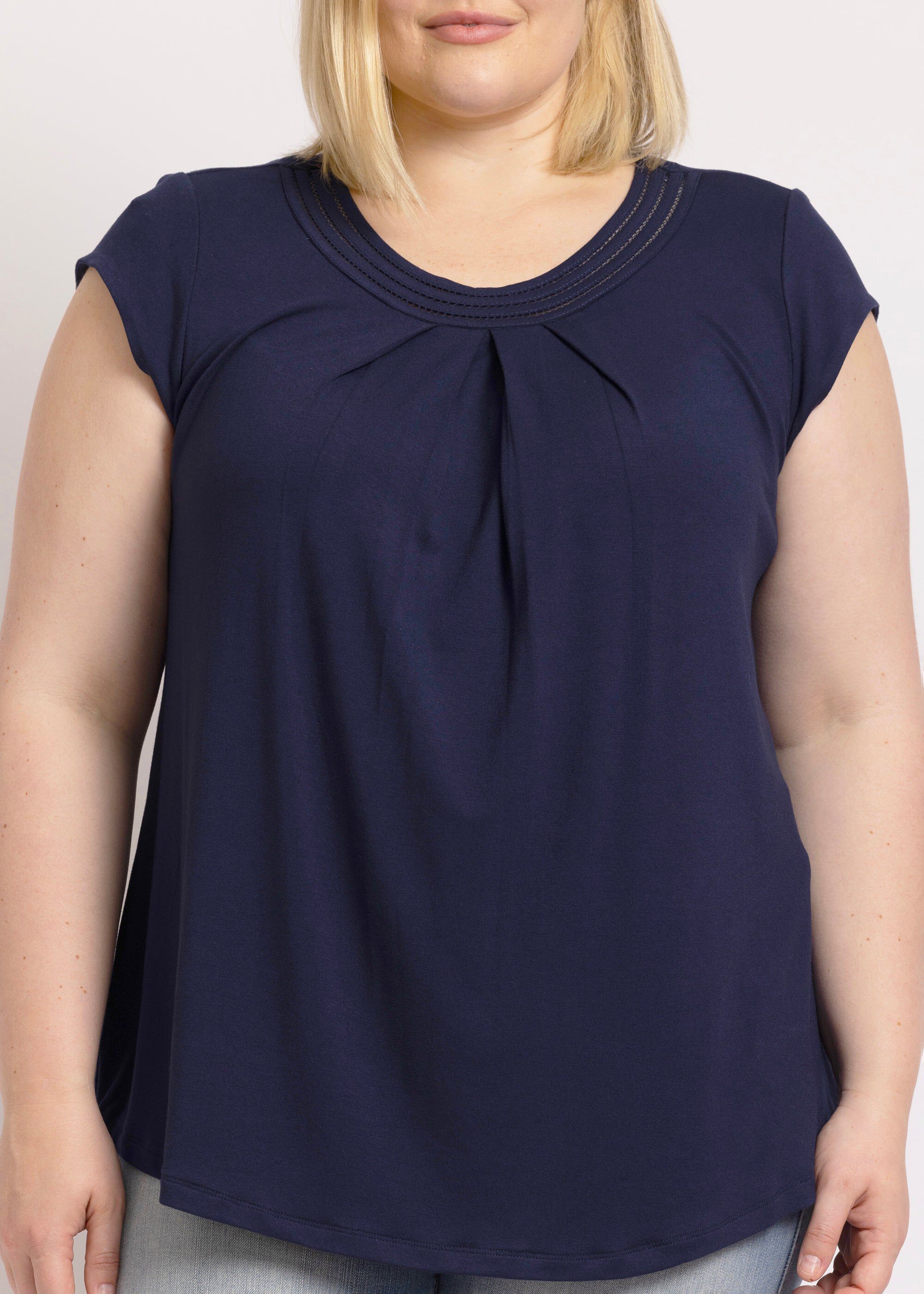 Robin Cap Sleeve Top, INDIGO / Navy, alternate image number 2
