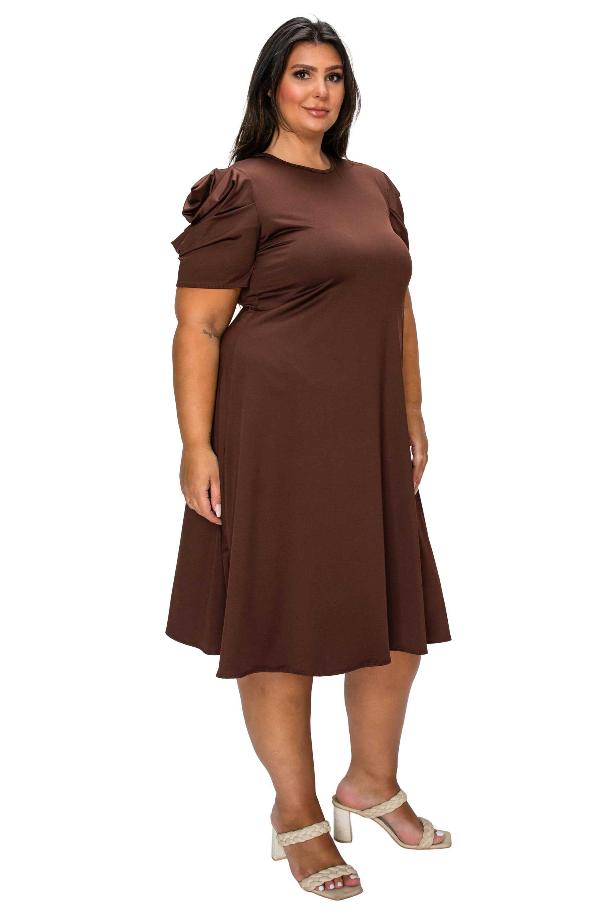 Aleyna Flare Dress, Mocha / Brown, alternate image number 1
