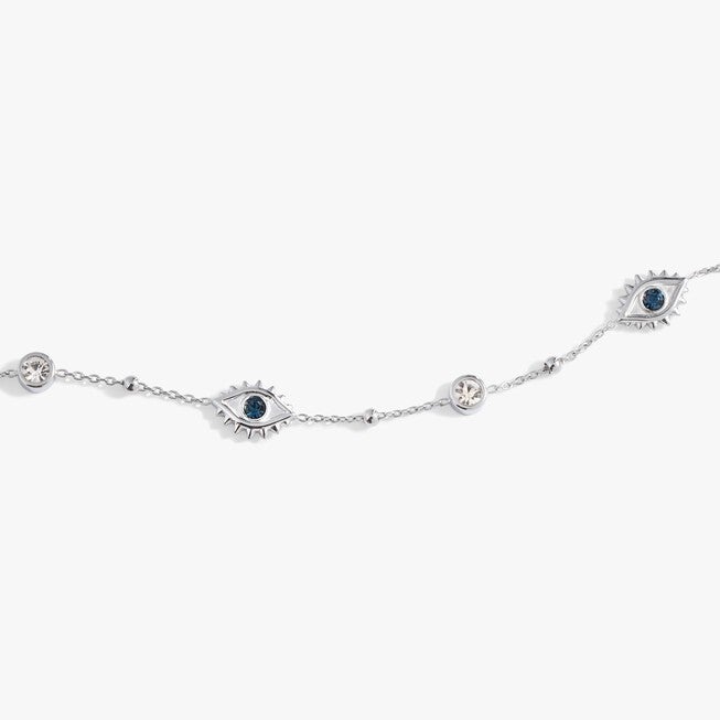 Evil Eye Crystal Anklet, Silver / Silver, alternate image number 1