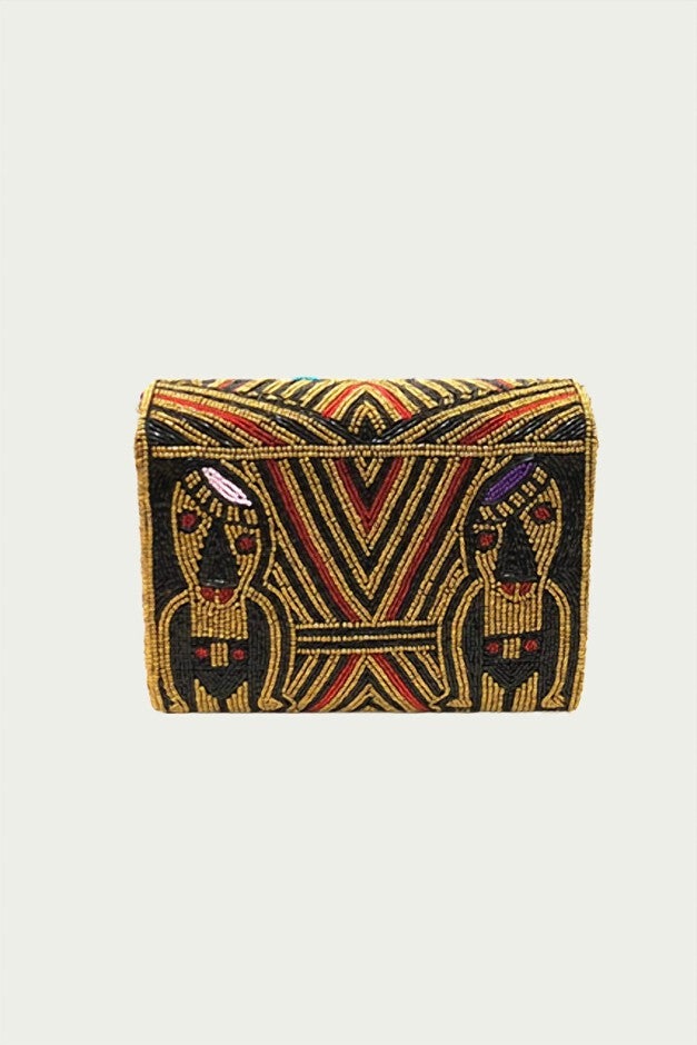 Minervas Beaded Cross-Body Clutch Bag in Bronze, , alternate image number null