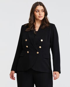Clever Double Breasted Black Blazer