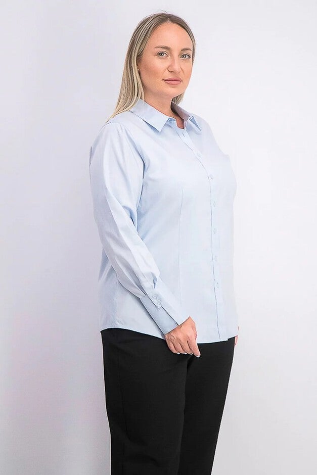 Calvin Klein Women's Plus Size Cotton Collared Shirt Blue Size 14W, Blue / Navy, alternate image number null