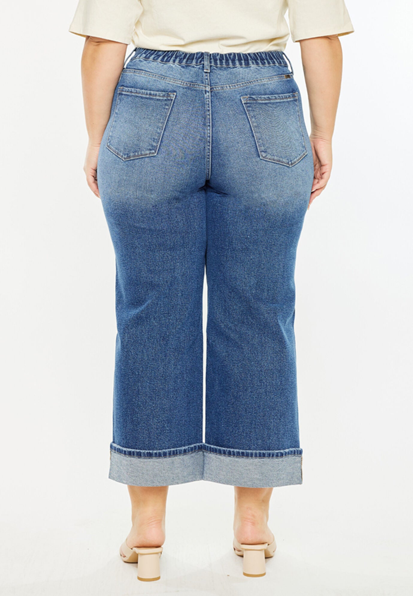 Conie High Rise Wide Leg Jeans (Plus Size), Dark Wash / Dark Wash, alternate image number 6