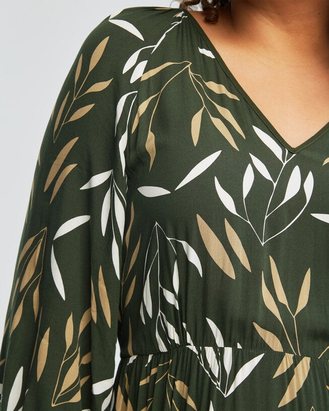 Brighton Summer Green Tiered Midi Dress, , alternate image number 9