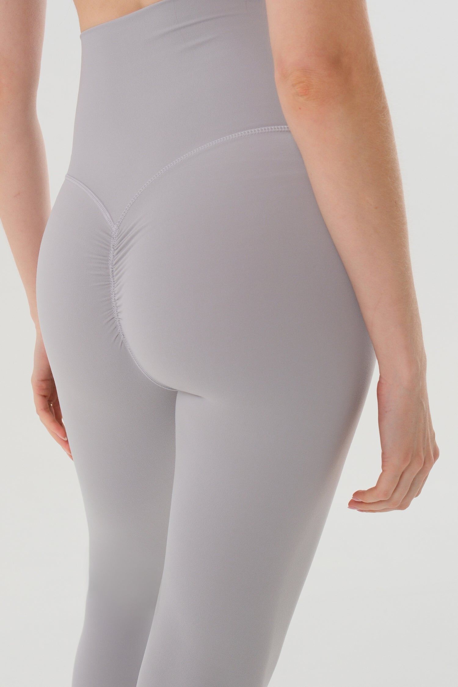 Women&#39;s Athletic Maternity Legging with Scrunched Butt Design and Supportive Belly Band, Light Gray / Light Grey, alternate image number 2
