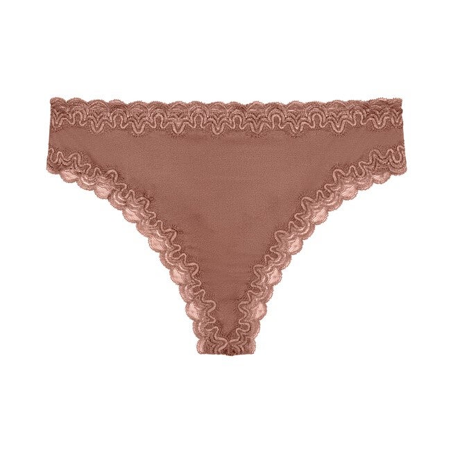 Soft Silk Lace Thong, Toffee / Brown, hi-res image number 0