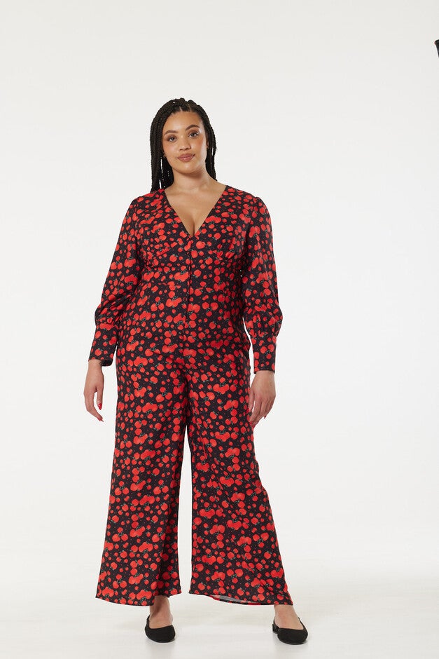 Marina Apple Jumpsuit, Red / Red, hi-res image number 0