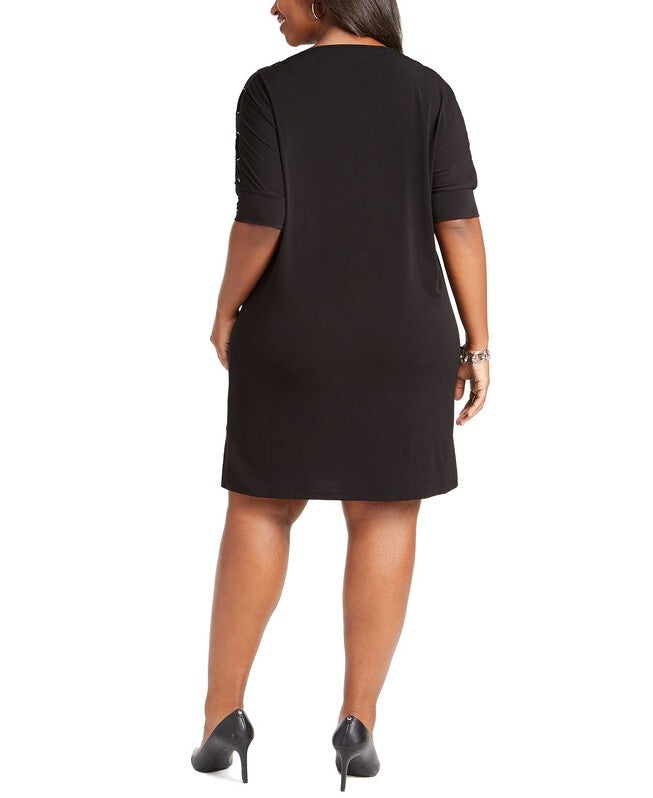Michael Kors Women's Lace up Plus Shift Dress Black Size 0X, , alternate image number 3