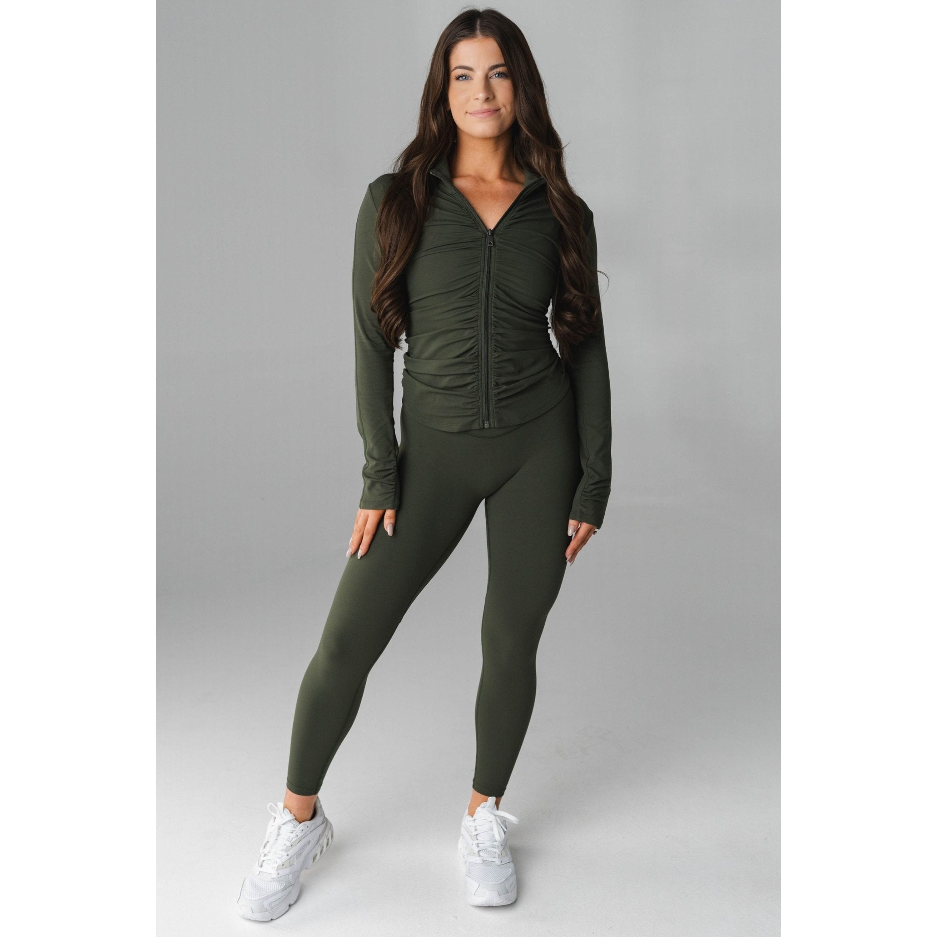 Cloud II Gather Jacket, Olive / Olive Green, alternate image number 6