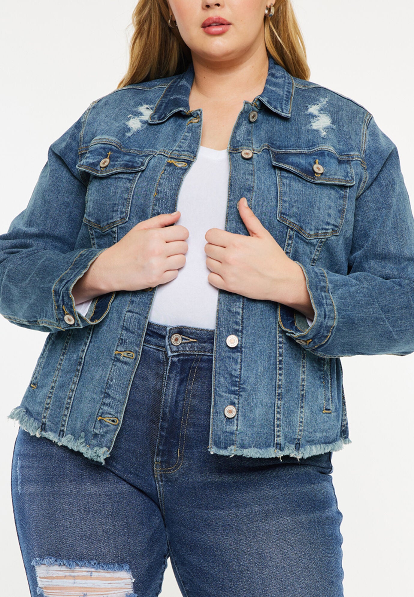Loren Denim Jacket (Plus Size), Dark Wash / Dark Wash, alternate image number 4