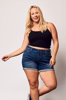Slink Jeans Womens Denim Rolled Shorts