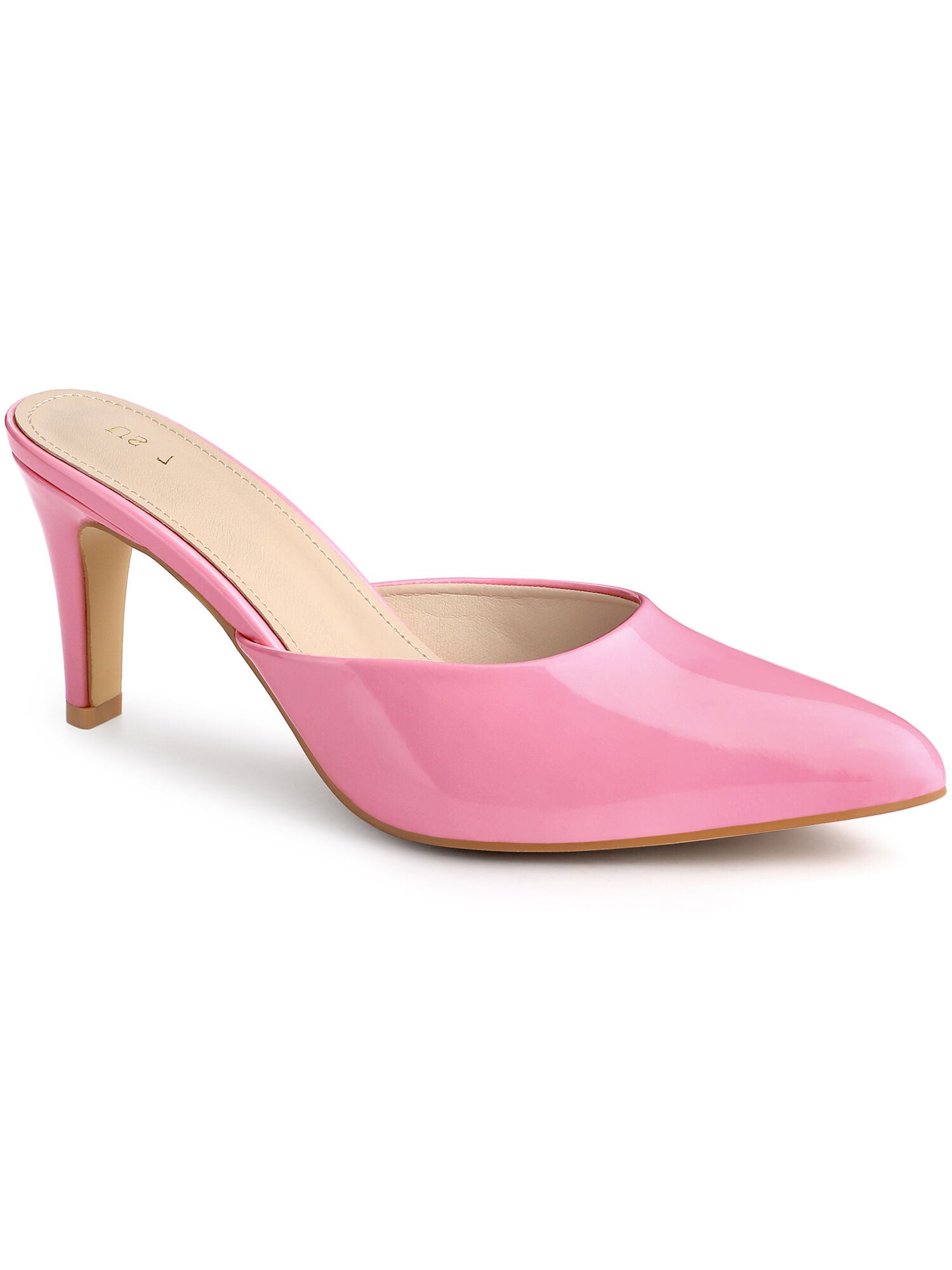 Pointed Toe Stiletto Heels Slide Mules, Pink / Pink, hi-res image number 0