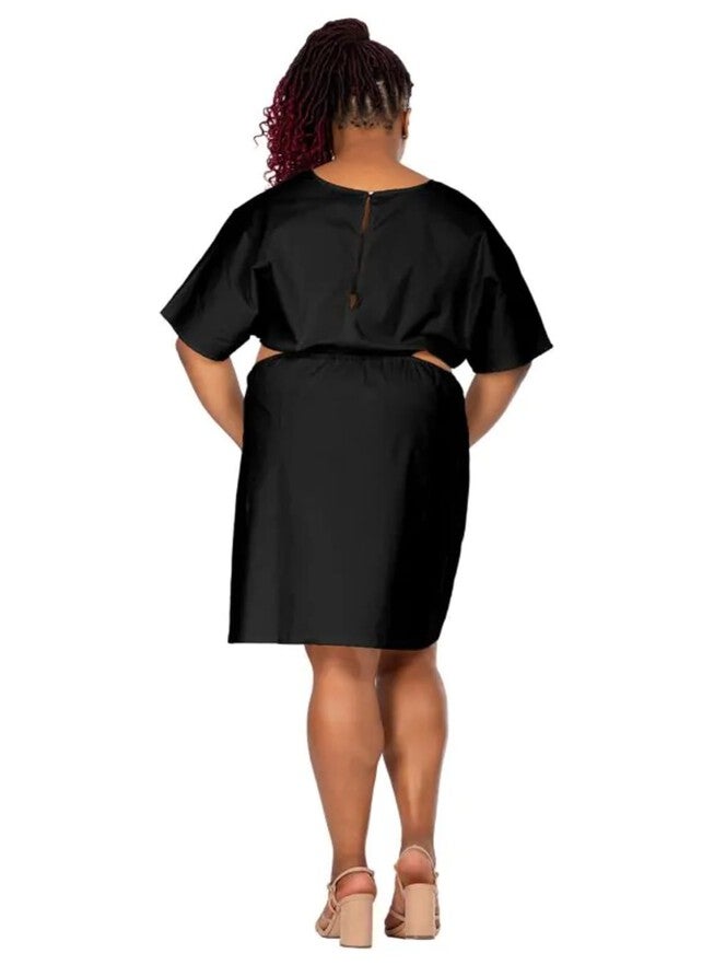 Harmony Women's Plus Size Kimono Sleeves Cut Out Waist Split Side Mini Dress, , alternate image number null