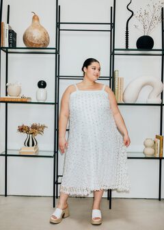 White Daisy Midi Dress