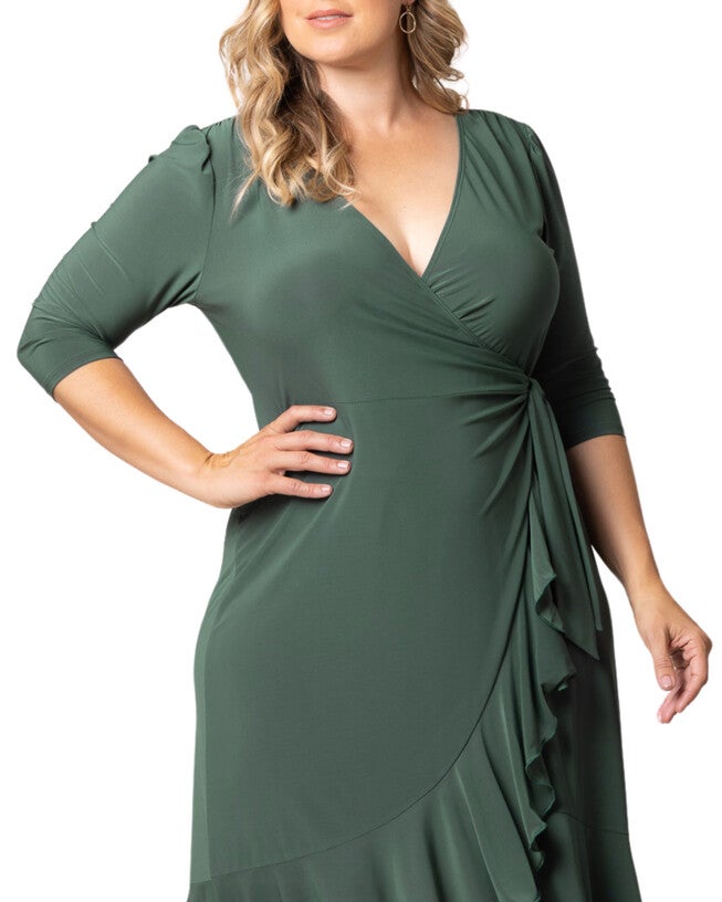 Whimsy Wrap Dress, FERN GREEN / Forest Green, alternate image number 2