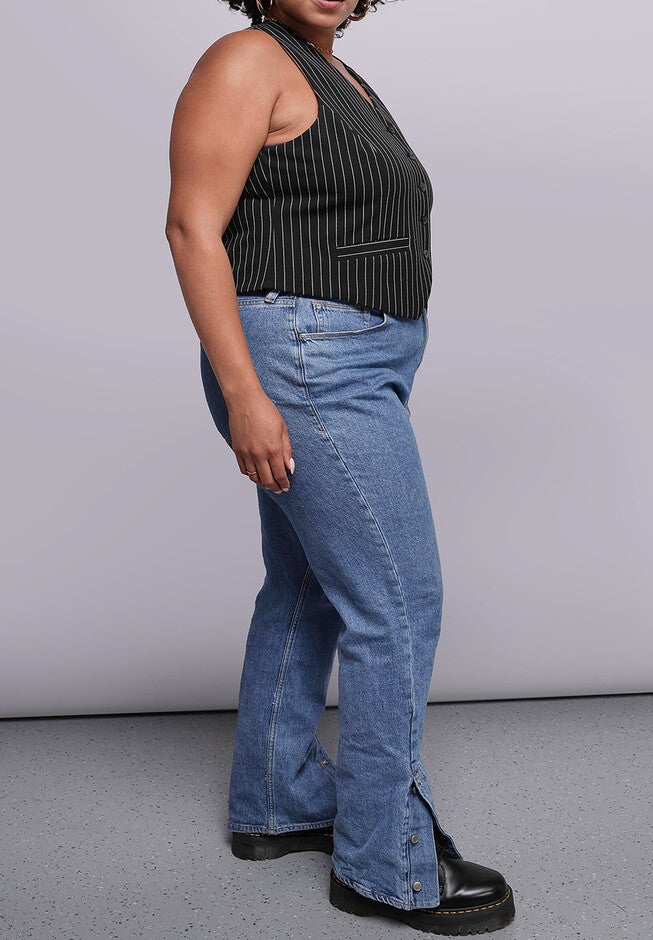 The Empower Pinstripe Vest, BLACKSTONE / Black, alternate image number 1