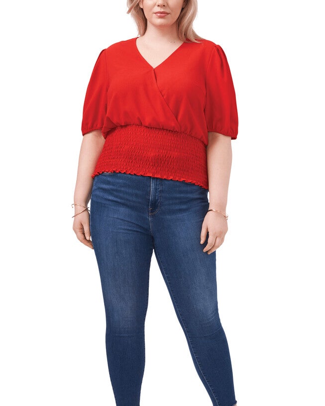Kirsten Smocked Top, GOJI BERRY666 / Red, alternate image number null